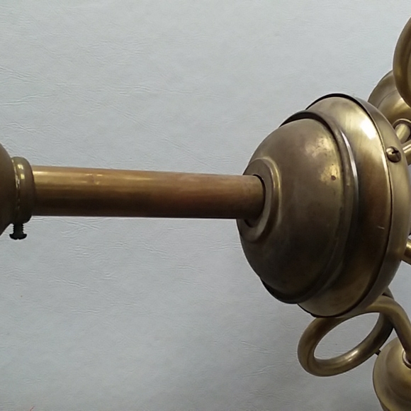 Vintage Brass Ceiling Light Fixture - Picture 8 of 11